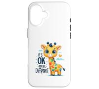 Conciencia del Autismo Está Bien ser Diferente Linda Jirafa Carcasa para iPhone 16