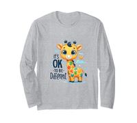 Conciencia del Autismo Está Bien ser Diferente Linda Jirafa Manga Larga