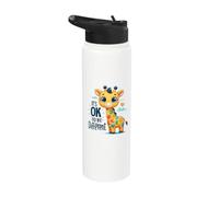Conciencia del autismo Está bien ser diferente Linda jirafa Stainless Steel Insulated Water Bottle