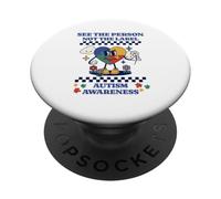 Conciencia del Autismo Respeto Amor Apoyo Autista para PopSockets PopGrip Adhesivo