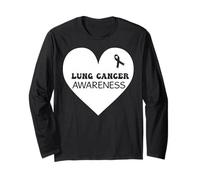 Conciencia del cáncer de pulmón Cinta Blanca Arco Iris Hombres Mujeres niños Manga Larga