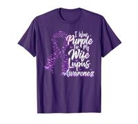 Conciencia del Lupus Llevo Morado para mi Esposa Cinta Camiseta