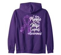 Conciencia del Lupus Llevo Morado para mi Esposa Cinta Sudadera con Capucha