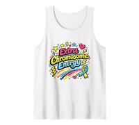 Conciencia del síndrome de Down Energía cromosómica Extra Azul Amarillo Camiseta sin Mangas
