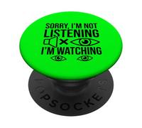 Conciencia para sordos ASL Lenguaje de señas Lo Siento no Escuchar Humor PopSockets PopGrip Adhesivo