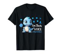 Conciencia sobre el abuso infantil Dino Soy su Molinete de voz Camiseta