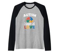 Conciencia sobre el Autismo Aceptación Neurodiverso Amor Autista Camiseta Manga Raglan