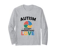 Conciencia sobre el Autismo Aceptación Neurodiverso Amor Autista Manga Larga