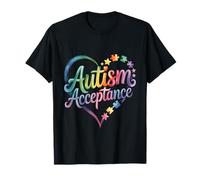 Conciencia sobre el autismo Aceptación Símbolo del corazón Educar Camiseta