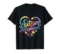 Conciencia sobre el autismo Aceptación Símbolo del corazón Educar Camiseta