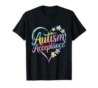 Conciencia sobre el autismo Aceptación Símbolo del corazón Educar Camiseta