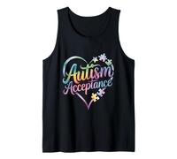 Conciencia sobre el autismo Aceptación Símbolo del corazón Educar Camiseta sin Mangas