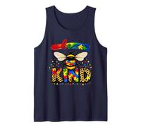 Conciencia sobre el Autismo Be Kind - Linda Conciencia del Rompecabezas de Abejas arcoíris Camiseta sin Mangas