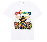 Conciencia sobre el Autismo Be Kind - Linda Conciencia del Rompecabezas de Abejas arcoíris Comfort Colors Adult Heavyweight T-Shirt