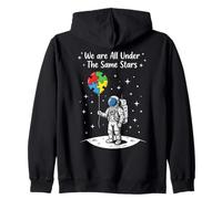 Conciencia sobre el Autismo Divertido Astronauta Espacial, Igualdad y Amor Sudadera con Capucha