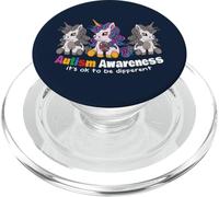 Conciencia sobre el Autismo está Bien ser un Unicornio Colorido Diferente PopSockets PopGrip para MagSafe