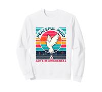 Conciencia sobre el Autismo Mente pacífica Paloma Retro Atardecer Vibe Sudadera