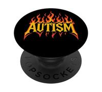 Conciencia sobre el Autismo Orgullo Autista Flaming Cool Graphic PopSockets PopGrip Adhesivo