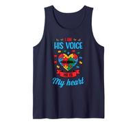 Conciencia sobre el autismo - Soy su voz Autista Kid Concientización Mamá Camiseta sin Mangas