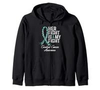 Conciencia sobre el cáncer de cuello uterino Su lucha es mi apoyo guerrero Sudadera con Capucha
