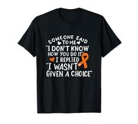 Conciencia sobre el cáncer de Sangre Leucemia Naranja Cinta de Combate Chemo Camiseta