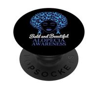 Conciencia sobre la alopecia calva y hermosa sobre la pérdida del cabello PopSockets PopGrip Adhesivo