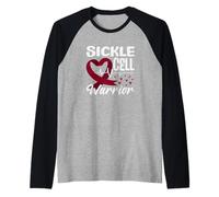 Conciencia sobre la Enfermedad de células falciformes del Guerrero de células falciformes Camiseta Manga Raglan
