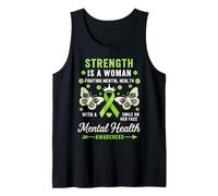 Conciencia sobre la Salud Mental Mujeres Mariposa Verde Salud Mental Camiseta sin Mangas