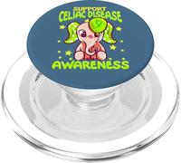 Conciencia y Apoyo de la Enfermedad celíaca Elefante Lindo PopSockets PopGrip para MagSafe