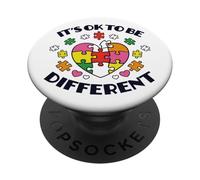 Concienciación sobre El Autismo Está Bien Ser Diferente PopSockets PopGrip Adhesivo