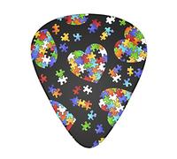 Concienciación sobre el autismo Piezas de rompecabezas Corazón Púas de guitarra - Accesorios de guitarra - Púas de guitarra para guitarra acústica, guitarra eléctrica, bajo para hombres, mujeres, gui
