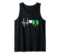 Concientización de Enfermedad renal Cinta Verde corazón Camiseta sin Mangas