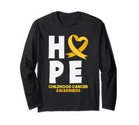 Concientización de la Cinta Dorada de Hope Childhood Cancer Warriors Manga Larga
