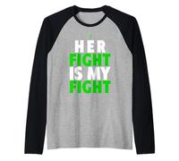 Concientización de la Enfermedad mitocondrial, su Lucha es mi Lucha Mito Camiseta Manga Raglan