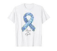 Concientización sobre el abuso Infantil Break The Cycle Floral Blue Ribbon Camiseta
