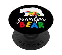 Concientización sobre el Autismo Apoyo Atención Aceptación Tea Abuelo Familia PopSockets PopGrip Adhesivo