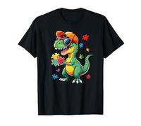 Concientización sobre el autismo autista niños niñas niños T-Rex dinosaurio dinosaurio Camiseta
