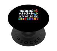 Concientización sobre el Autismo Panda Kid Boys Está Bien para ser Diferente PopSockets PopGrip Adhesivo