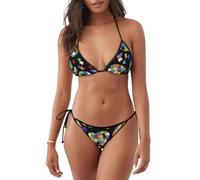 Concientización sobre el autismo, piezas de rompecabezas con estampado de corazón, ligero, para mujer, traje de baño de dos piezas, ropa de playa, actividades submarinas de verano, Negro, XL