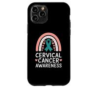 Concientización sobre el cáncer Cervical Teal Rainbow Support Carcasa para iPhone 11 Pro