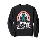 Concientización sobre el cáncer Cervical Teal Rainbow Support Sudadera