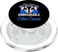 Concientización sobre el cáncer de Colon Guerrero irrompible del cáncer colorrectal PopSockets PopGrip para MagSafe