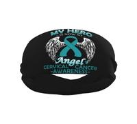 Concientización sobre El Cáncer De Cuello Uterino. Mi Héroe Ahora Es Mi Ángel. Hombre Mujer Cinta Sudor Cabeza Antideslizante Cinta Pelo Deporte Elástica Diadema Deportiva para Tenis Fitness