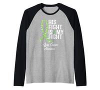 Concientización sobre el cáncer de hígado Apoyo a su luchador guerrero Camiseta Manga Raglan