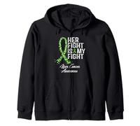 Concientización sobre el cáncer de hígado Apoyo a su luchador guerrero Sudadera con Capucha