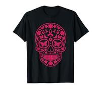 Concientización sobre el cáncer de mama Calavera Sugar Skull Pink Ribbon Camiseta