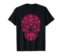 Concientización sobre el cáncer de mama Calavera Sugar Skull Pink Ribbon Camiseta