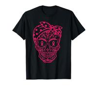 Concientización sobre el cáncer de mama Calavera Sugar Skull Pink Ribbon Camiseta