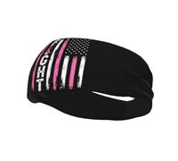 Concientización sobre el cáncer de mama Cinta rosa Cintas para la cabeza con bandera estadounidense Diademas deportivas Diadema de entrenamiento que absorbe la humedad Diademas para el sudor Diademas