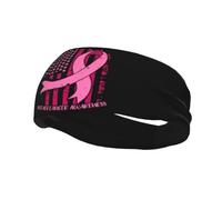 Concientización sobre el cáncer de mama Cinta rosa Cintas para la cabeza con bandera estadounidense Diademas deportivas Diadema de entrenamiento que absorbe la humedad Diademas para el sudor Diademas